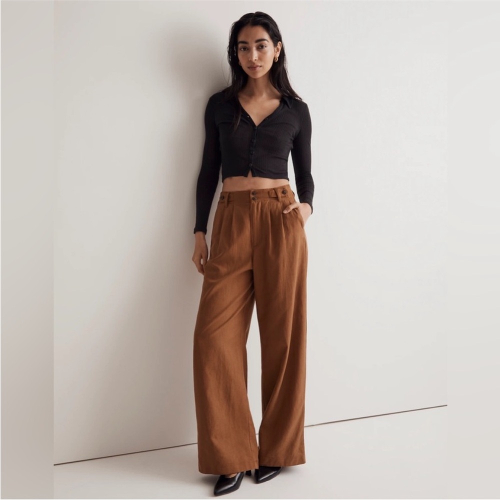 NWT Madewell The Harlow Wide Leg pant in acorn size 8T